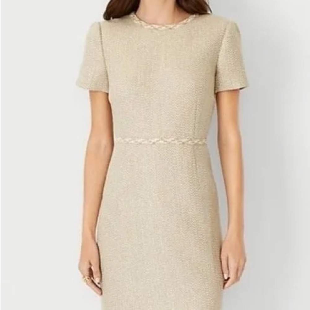 Ann Taylor Beige Tweede Midi Dress